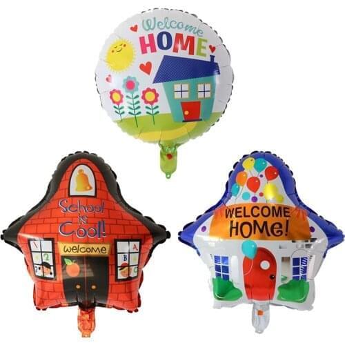 5pcs 18 inch New Round Shape Welcome Home Foli Balloons Globos for Welcome Go Back Home Birthday Parties Balloons Decoration