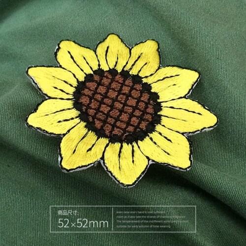 5pcs/lot Sunflower Patch Embroidery Iron On Patch For Clothing Craft Small Yellow Flower Cute Repair Stciker for Dress Hat Bags