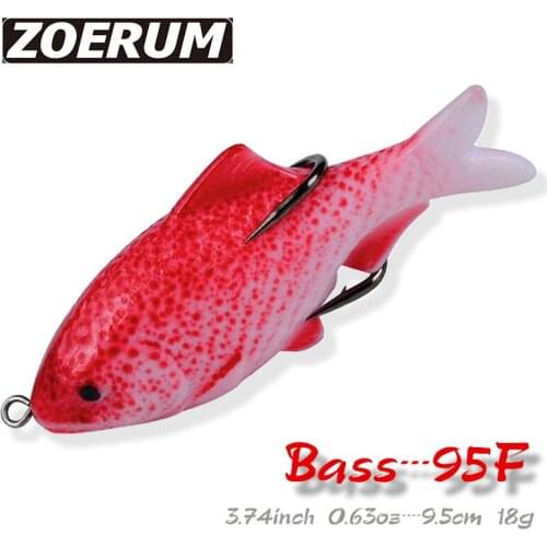 9.5cm 18g Fishing Lure Floating Bait Silicone Trout Snakehead Bass Soft Lures for Fishing Jig Swimbait Shad Silicone Bait Rubber