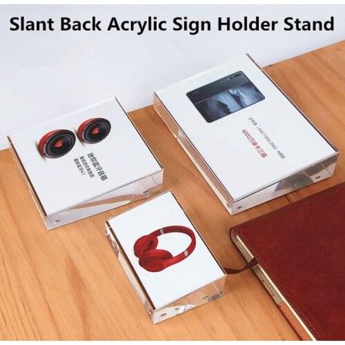 100*100mm Restaurant Supermarket Hotel Mobile Shop Use Acrylic Table Menu Sign Holder Display Stand