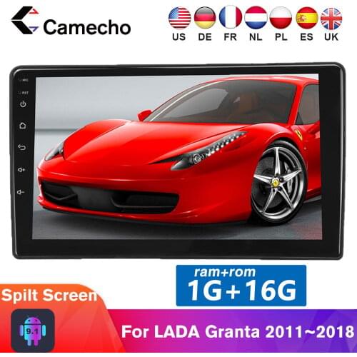 Camecho 2Din Android 9.1 Car Radio For LADA Granta 2011~2018 Split Screen 9'' GPS Multimedia Player With Set Frame