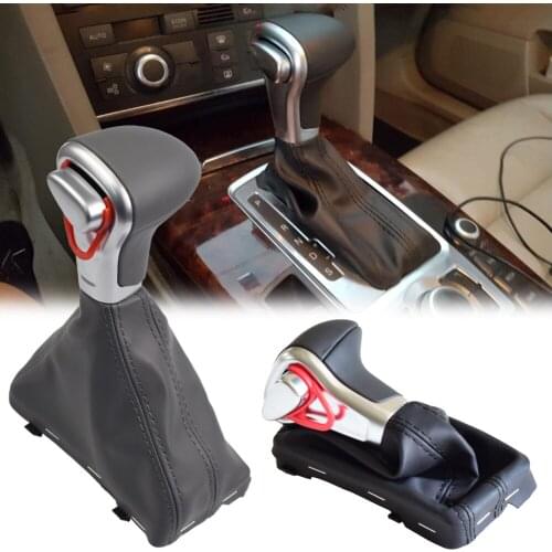 Car Leather Chrome Automatic GEAR Shift Knob For Audi A3 A4 B8 A5 A6 C6 A7 Q5 Q7 2009 2010 2011 2012 2013 2014 4G1 713 139 R