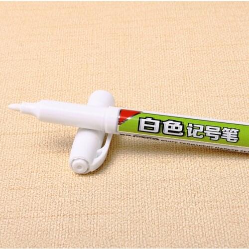 12pcs/box White Mark pen white mark pen art advertising line marking small single head oily Mark pen