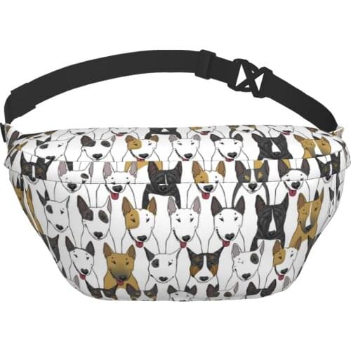NOISYDESIGNS Chest Bag Cartoon Bull Terrier Prints Casual Functional Sling Bag Women Shoulder Messenger Bags Designer Pack