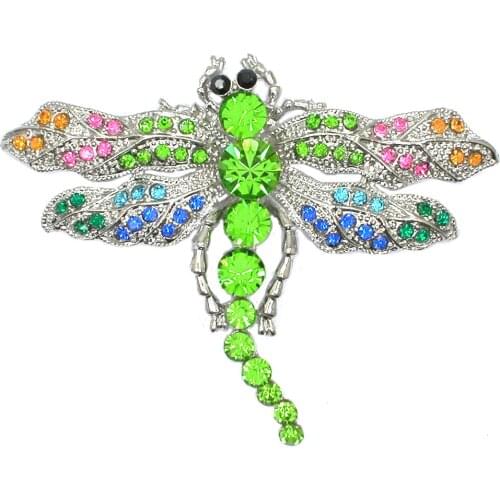 Dragonfly Rhinestone Badge Brooches For Women Men Fashion Jewelry Retro Boutonniere Hijab Pins