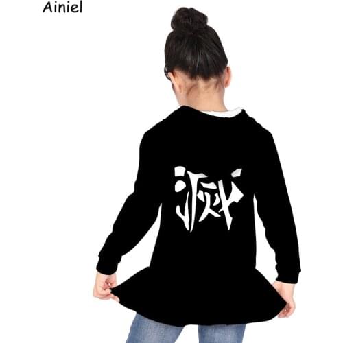 Kids Anime Cosplay Demon Slayer Hoodie Sweatshirt Kamado Tanjirou Nezuko Kimetsu No Yaiba Demon Blade Dresses Clothes Girls Boys