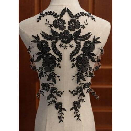 2 Colors Optional Vintage Embroidery Lace Applique Net Yarn Cotton Material DIY Clothing Excipients