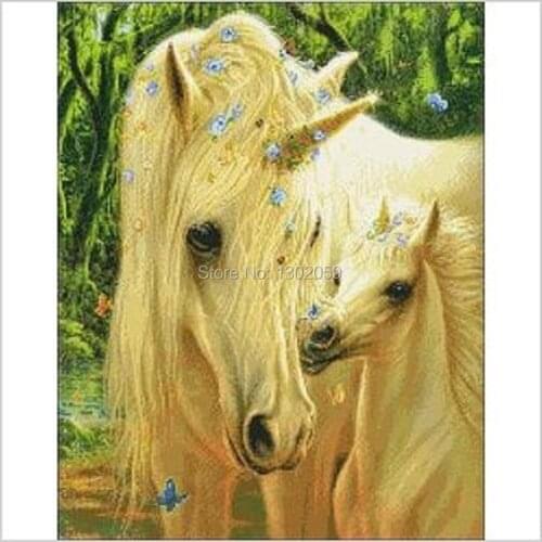 The Unicorn Mother And Son Needlework Embroidery Cross Stitch Kit Factory Sale