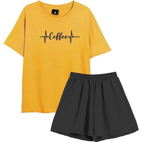 Fashion Shorts Print Womens Letter T Shirt Women Korean Style Oversized Tee Women Pajamas for Teen Girls Suits Nightwear Ladies