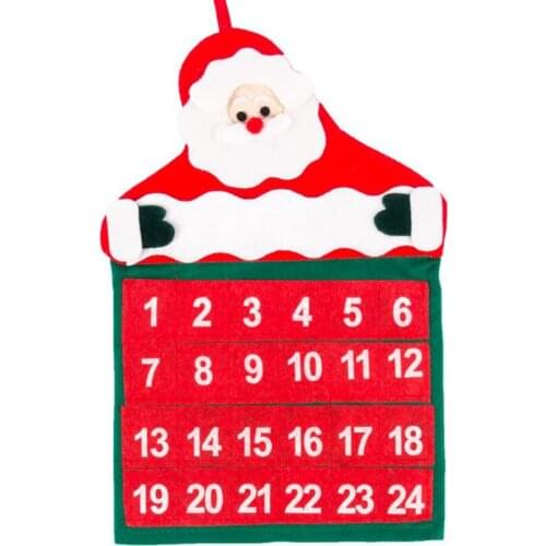 Christmas Advent Calendar Santa Claus Hanging Advent Calendar Countdown Wall Calendars for Indoor Christmas Decorations