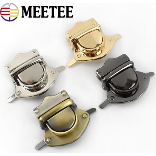Meetee 2/5pcs 29X39mm/57X40mm Metal Lock Clasp Bag Plug Lock Snap Buckle DIY Handbag Purse Deco Replacement Hardware Accessories