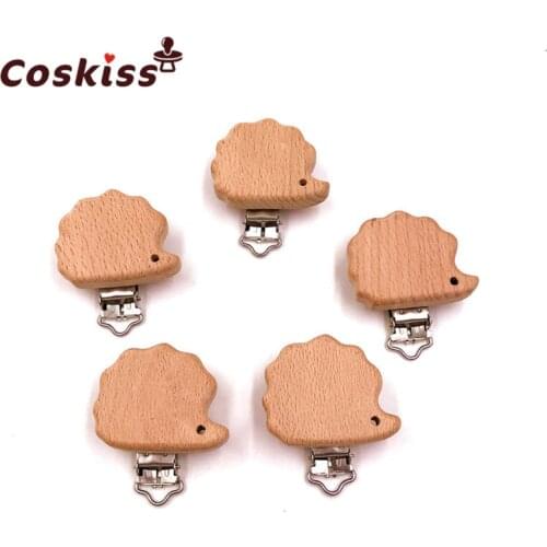 Metal Wooden Baby Pacifier Clips Solid Color Holders Baby Teether Cute Infant Soother Clasps Holders Accessories