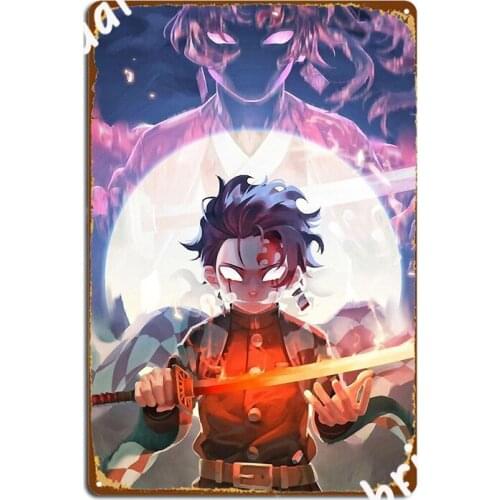 Slayer Demon Metal Plaque Poster Printing Plaques Living Room pub Tin sign Anime Posters