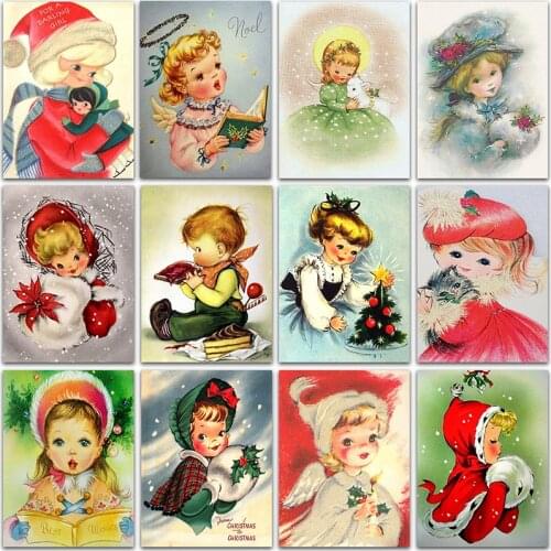 5D Diamond Painting Kit Cartoon lovely girl boy angel baby Full Square&Round embroidery mosaic Cross stitch Paint home decor
