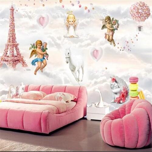 Milofi wall custom 3D printing wallpaper mural fantasy angel candy childrens room cartoon background wall