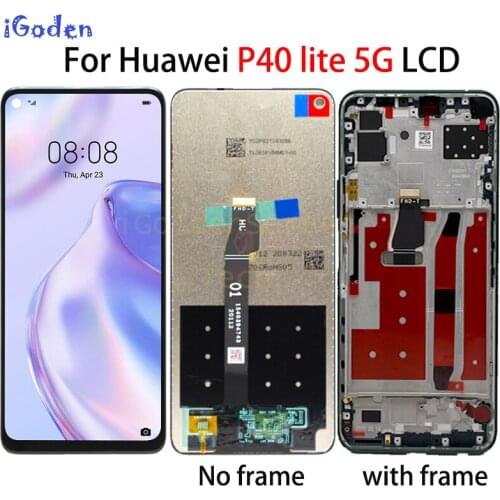 Original Black 6.5 inch For Hua wei P40 Lite 5G Global CDY-NX9A CDY-N29A Lcd Display Touch Screen Digitizer Assembly With Frame