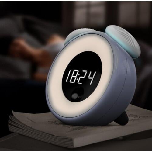Rechargeable Touch Sensor Alarm Clock night light cartoon USB Digital Bedside Morning Snooze Wake Up Clock LED Night Light