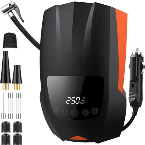 Portable Air Pump Auto Tire Inflator Tires DC 12 Volt Digital Air Pump with Backlight Displays for Car, Bicycle