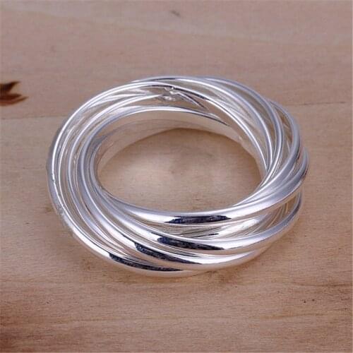 Christmas free shipping girl silver color circle best Ring jewelry factory wholesale hot fashion jewelry R007