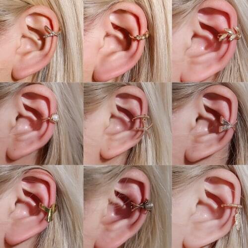 Vintage U-shaped Ear Cuff Non Pierced Women Earring Punk Antique Hollow Jewelry Accessories for Girl Weddings Gift 2020 Gold