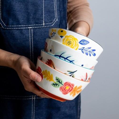 Japanese eating Bowl Ceramic tableware Bowl Dish Set household large single soup bowl noodle bowl salad rice bowl