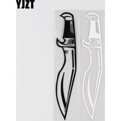 YJZT 16CM*2.8CM Weapon Pattern Knife Personalized Decoration Car Sticker Vinyl Decal 1A-0260