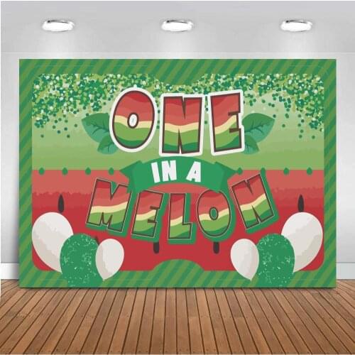 Green Theme Watermelon One Birthday Party Wall Poster Background Summer Fuirts Dinner Table Backdrop Vinyl For Show Photo