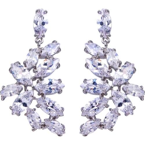 Bettyue Brand Charm AAA Cubic Zircon White Gold Color Geometric Jewelry Earrings For Woman Lover Fashion Wedding Party Gift