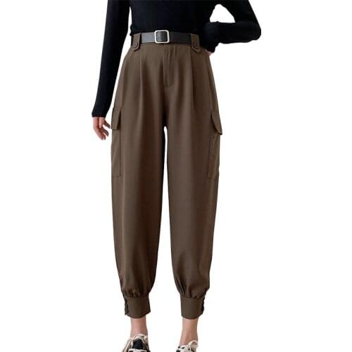 2020 Autmn Ankle Length Women Casual Female Trousers Outwear High Waist Harem Pants