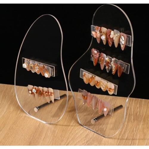 1Pc Irregular Acrylic Nail Art False Tips Display Board Transparent Nail Gel Polish Showing Shelf Display Stand Manicure