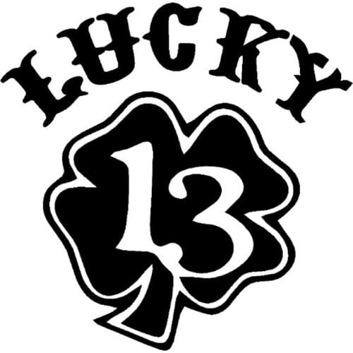 13*11CM 13 LUCKY Shamrock Reflective Car Stickers Decals Motorcycle Accessories Car Styling Black/Silver C1-0144