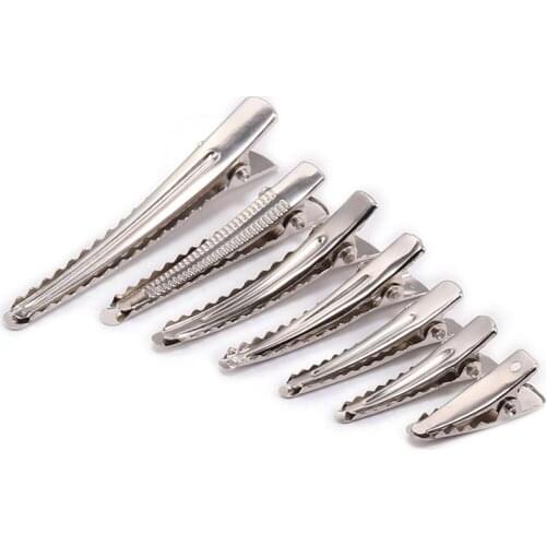 20pcs/lot 30/40/45/55/60mm Clips Single Prong Alligator Hairpin With Teeth Blank Setting For DIY Hair Clips Jewelry Making Base