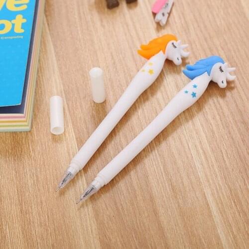 20 Pcs Creative Stationery Lovely Unicorn Gel Pen Cute Popular Gel Pens Student Water-Based Cartoon Study Office Signature Pen