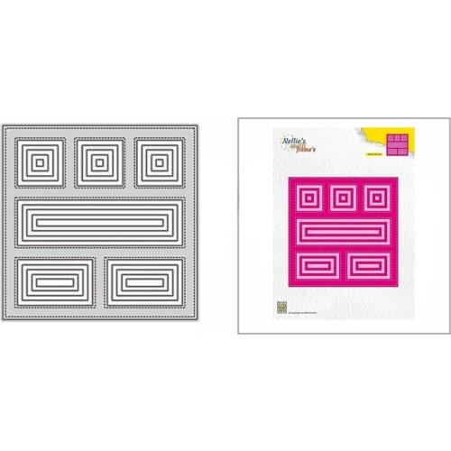 2021 New Window Tag Stitched Square Metal Cutting Dies for DIY Scrapbooking Decor and Card Making Paper Craft Embossing No Stamp