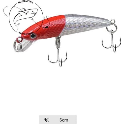 4g/6cm Artificial Sinking Wobbler Minnow Fishing Lure Hard Bait 3D Eyes Anti-Corrosion Bionic High Quality Plastic Fishing Bait