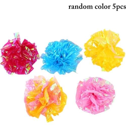 5PCS Random Color Legendog Crinkle Ball Cat Toy Interactive Crinkle Kitten Toys Mylar Ball Cat Toy Sound Cat Training Funny Toys