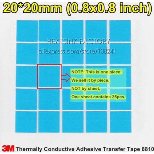 High quality 20mm*20mm*0.25mm 5 pcs Thermal Pad GPU CPU Heatsink Cooling Conductive Pad