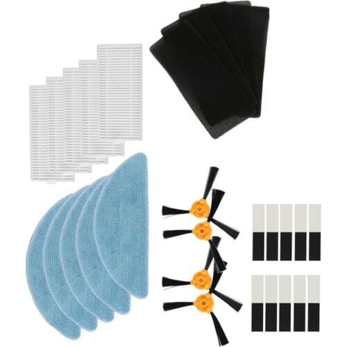 5x Mop Cloth + 4x Side Brush +5x HEPA filter 5x Sponge Filters 10x Magic Paste for CONGA EXCELLENCE Robotic Vacuum Cleaner Parts