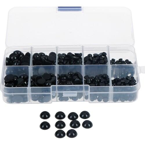 760pcs Black Round Flat Eyes Plastic Eyes for Dolls Making Toys for Bear Dolls Eyes Amigurumi Doll Accessories Doll eyes