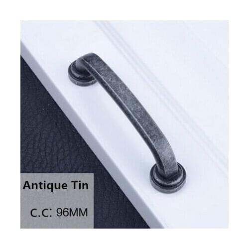 96mm vintage distress furniture handles antique tin kitchen cabinet wardrobe door handle pull 3.8" antique dresser cupboard pull
