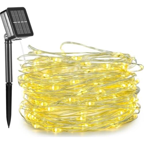 Dimmable 11m/21m/31m LEDs Outdoor Solar String Lights Fairy Holiday Christmas Party Garlands Solar Garden Helloween Decoration