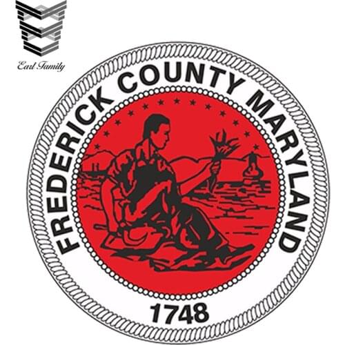 EARLFAMILY 13cm x 13cm Car Sticker Frederick County Seal Maryland for Bumper Laptop Tablet Door Decal Waterproof Accessories