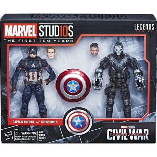 Hasbro Marvel Studios The First Ten Years Captain America Civil War Captain America and Crossbones Action Figure Model Toys