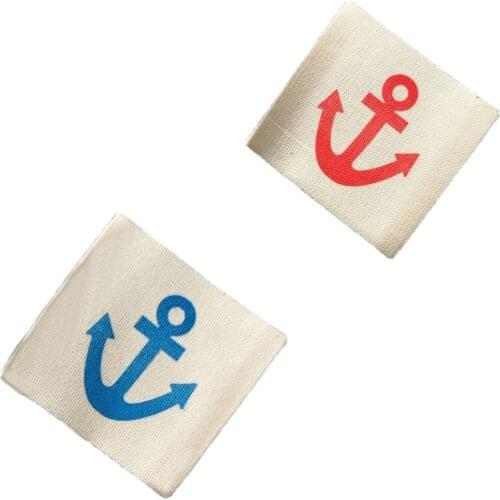 50Pcs/Lot Handmade Print Labels With Sanchor Clothing Handmade Cotton Tags For Clothes Sewing Fabric Tag Diy Accessories Tag