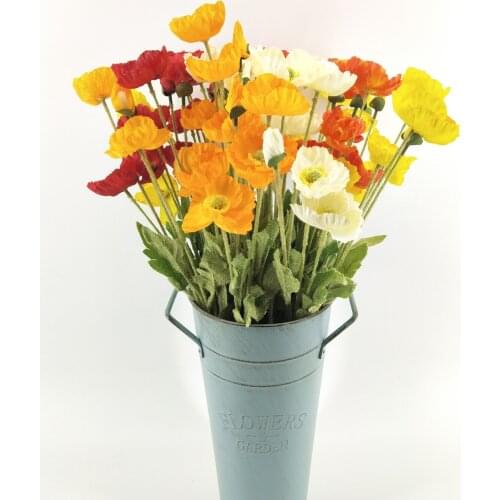 Attificial Poppy Flowers Bouquet Silk Craft Cherry Blossoms Fake Plastic Plant Wedding Celebration home Party Office Decoration