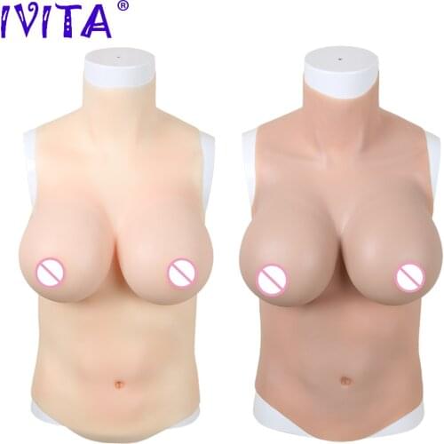 IVITA Hot Sale Artificial Silicone Fake Boobs Breast Form Crossdressing For Crossdresser Transgender Drag-Queen Shemale F G Cup