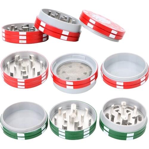 Tobacco Grinder Poker Chip Style Smoking Pipe Accessories Herb Cutter 3-layer Spice Weed Cutter Cigarette Accessories Gadget