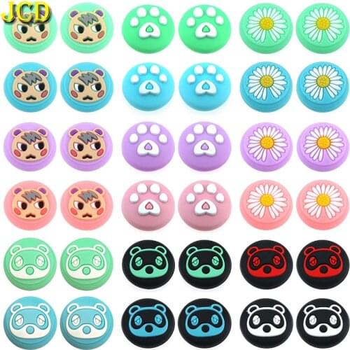 JCD 4PCS Silicone Rubber Analog Thumb stick Grip Cover Case for Switch Lite Joycon Controller for Switch NS Joy Con Joystick Cap