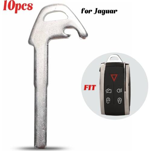 Jingyuqin 10pcs For Jaguar X XF XK XKR FOB Remote Smart Car Key Uncut Blade Keyless Entry Replacement