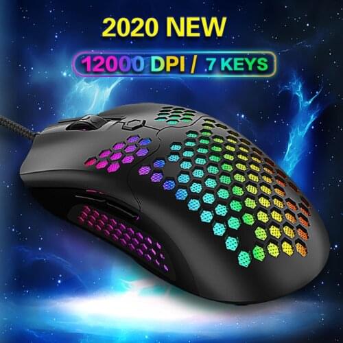 2020 E-sports Gaming Mouse 16000 DPI led wired mouse Optical mice Adjustable 7 keys 6-Level DPI gamer mouse For Macbook air HP